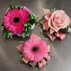 Pink corsage - Wrist, Lapel or Bag